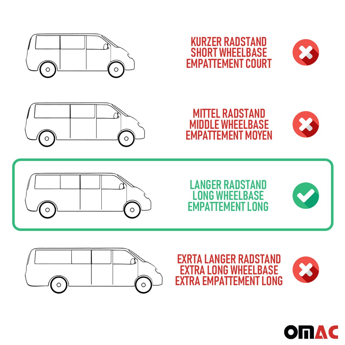 Mercedes Metris Roof Rack - Omac - L3 4721933LB + 9696929XXLB - Black - '03-'14